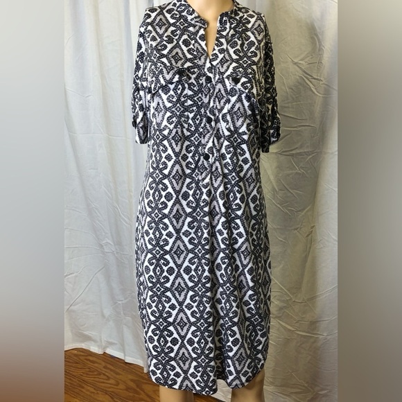 valeroe Bertinelli size 12, gray black, white geometric dress - Picture 1 of 8
